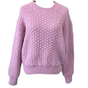 NEW LUSH NORDSTROM Women's Mauve Bauble Knit Sweater Size L